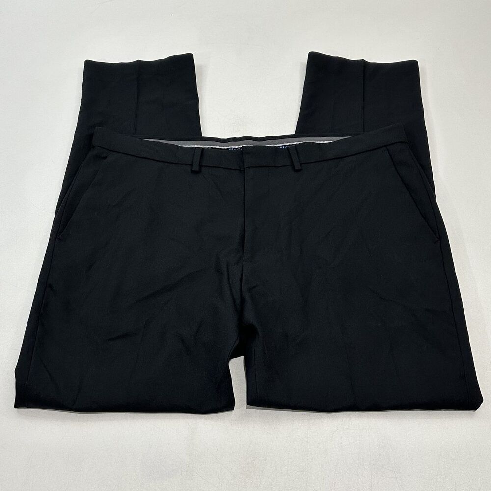 Haggar Men's Dress Pants Black Slim Fit The Active Series, Size 38/32